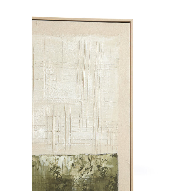 Light en Living Wandornament 60x3,5x80 cm MAREYA olijfgroen+crème