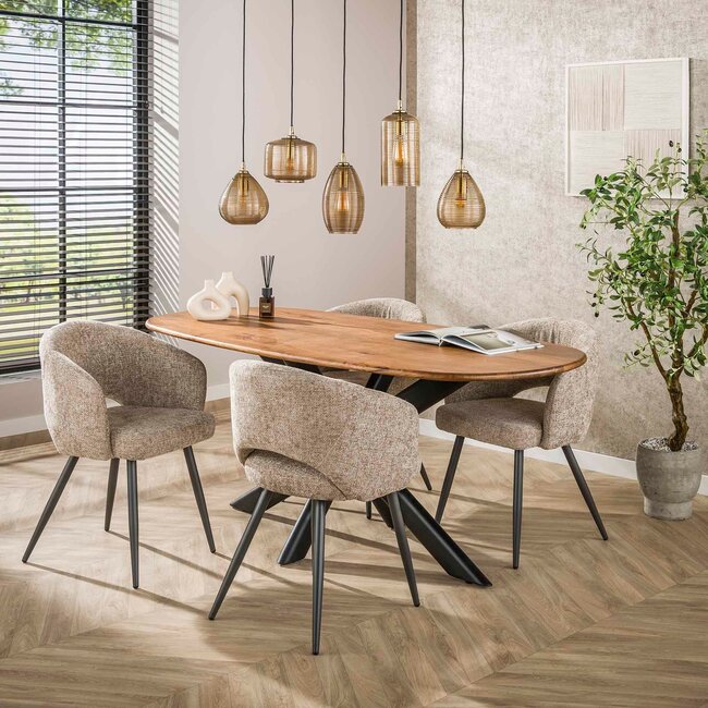 WoonStijl Hanglamp 5L Stripe glas horizontaal