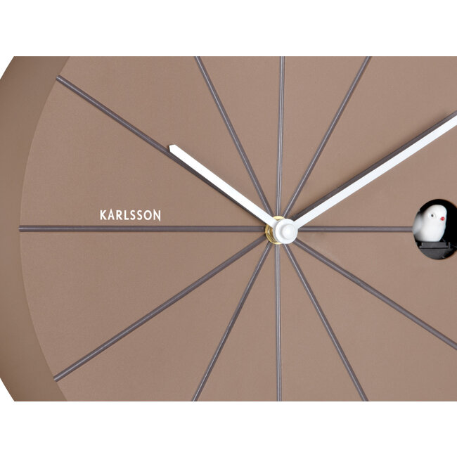 Karlsson Wandklok Destacado Cuckoo mocca bruin met aardebruin