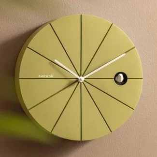 Karlsson Wandklok Destacado Cuckoo olijfgroen met luxe groen