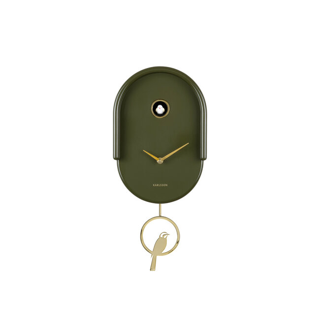 Karlsson Wandklok Tweet luxury groen