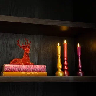 Countryfield Kandelaar en kaars Nuala LED L roze