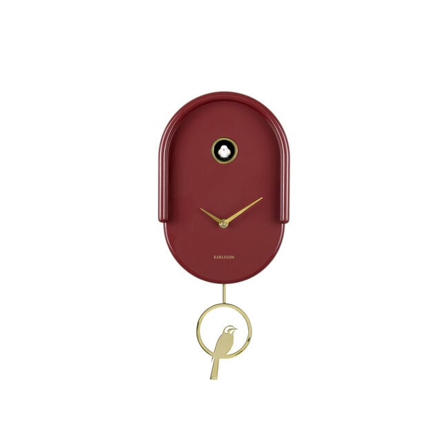 Karlsson Wandklok Tweet burgundy