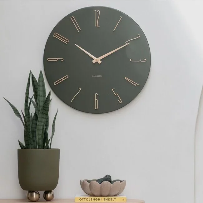 Karlsson Wandklok Esmerado groot luxury groen