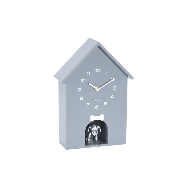 Karlsson Wandklok Garding Doggy cool grijs