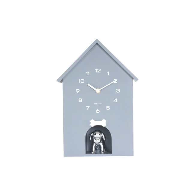 Karlsson Wandklok Garding Doggy cool grijs