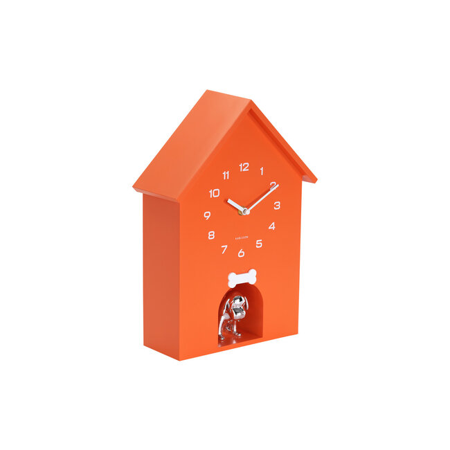 Karlsson Wandklok Garding Doggy bright oranje