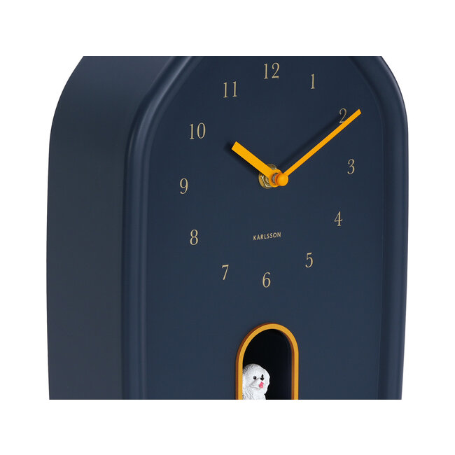 Karlsson Wandklok Modern Doggy donkerblauw