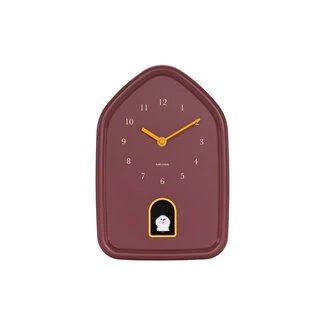 Karlsson Wandklok Modern Doggy burgundy rood
