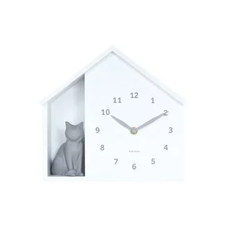 Karlsson Wandklok Sitting Cat wit