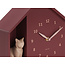 Karlsson Wandklok Sitting Cat burgundy rood