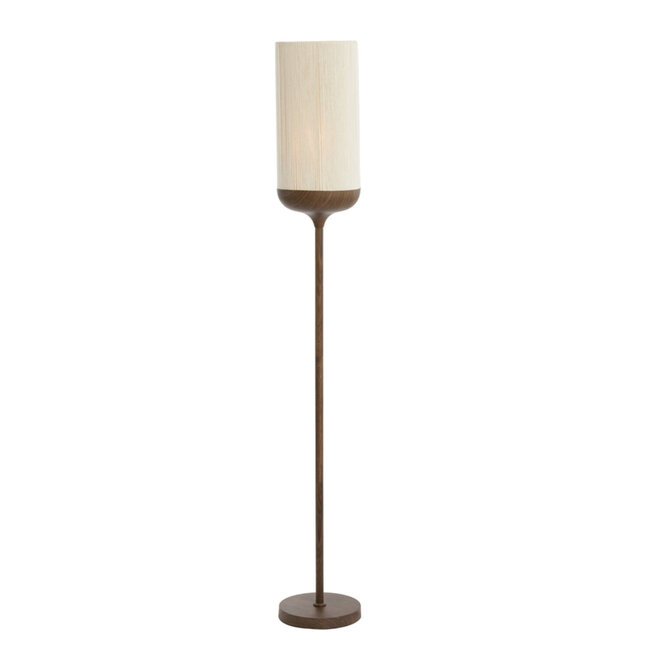 Light en Living Vloerlamp Ø23x159 cm DANIA hout print d bruin+touw crème