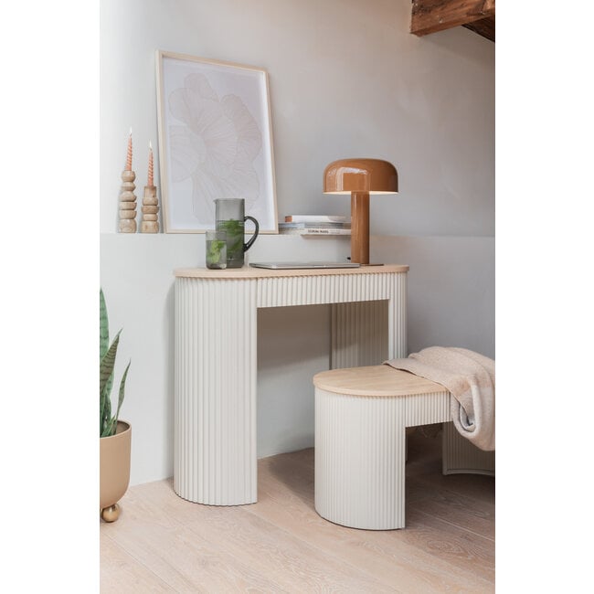 Leitmotiv Sidetable Estriado zacht warm grijs