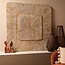 PTMD Wandornament Dishita Crème vierkant mdf M