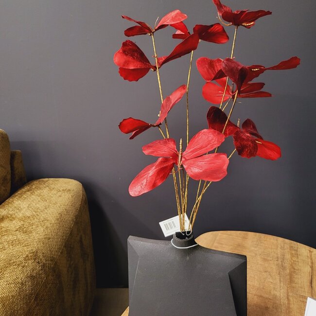 Countryfield Kunstdeco Vlinder Lush rood Set van 3 takken met 3 vlinders per tak