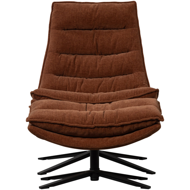 Woood Draaifauteuil Kube met hocker bruin