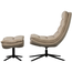 Woood Draaifauteuil Kube met hocker naturel
