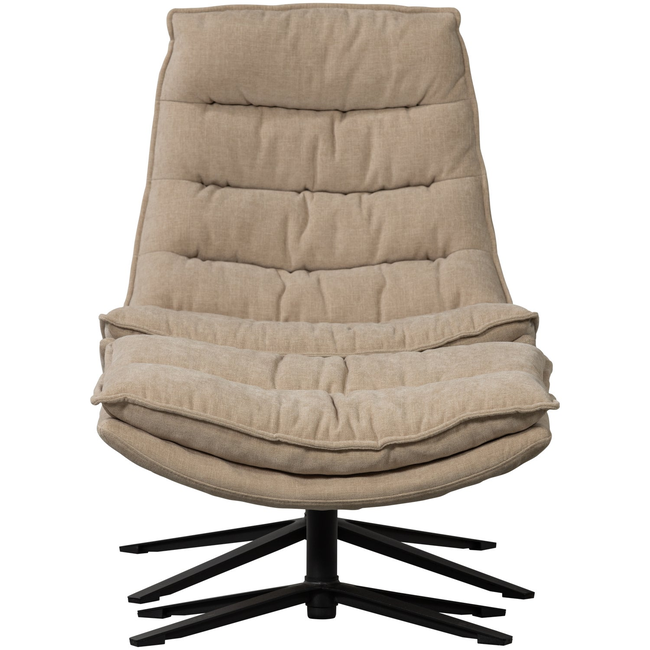 Woood Draaifauteuil Kube met hocker naturel