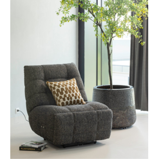 Woood Relaxfauteuil Hein melange antraciet/bruin