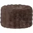 Woood Poef Olven laag fluffy stof bruin