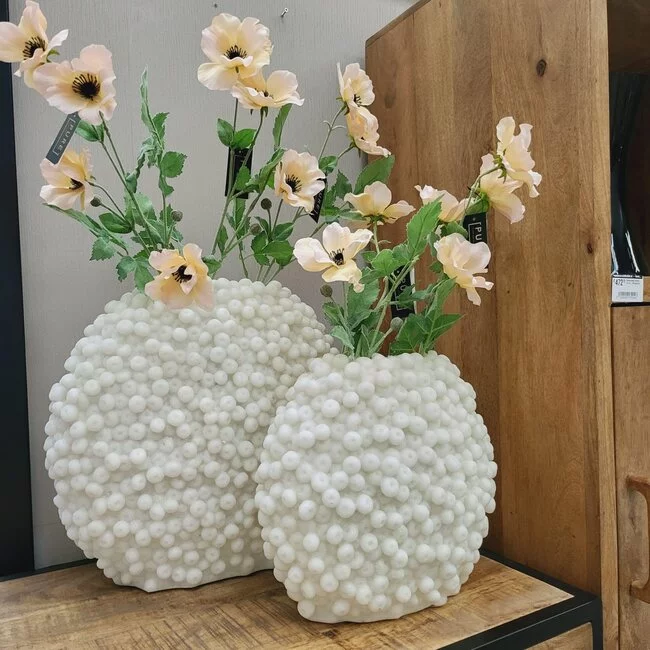 Light en Living Vaas deco 44x19x37 cm BERRIES beige – Light & Living