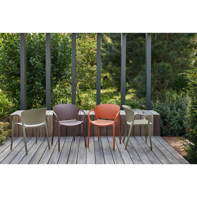 Woood Bent tuinstoel kunststof paars/bruin
