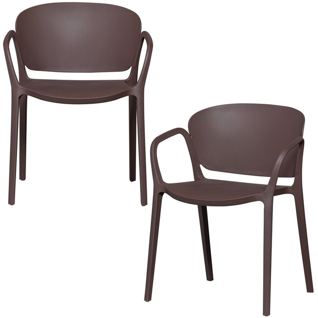 Woood Bent tuinstoel kunststof paars/bruin