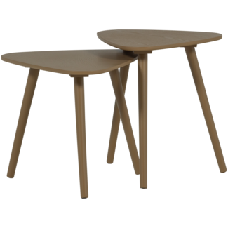 Woood Nila bijzettafels hout mud - set van 2