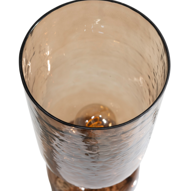 Woood Gigi tafellamp gehamerd glas 51xo15cm bruin