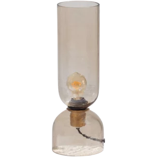 Woood Gigi tafellamp gehamerd glas 38 x 15cm naturel