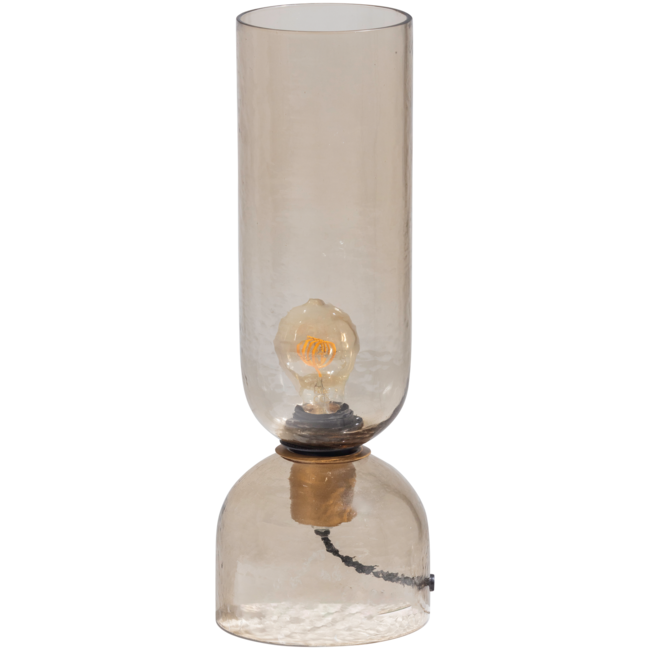 Woood Gigi tafellamp gehamerd glas 38 x 15cm naturel