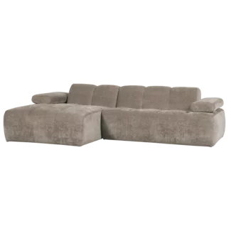 Woood Mojo chaise longue bank links ribstof donkerzand