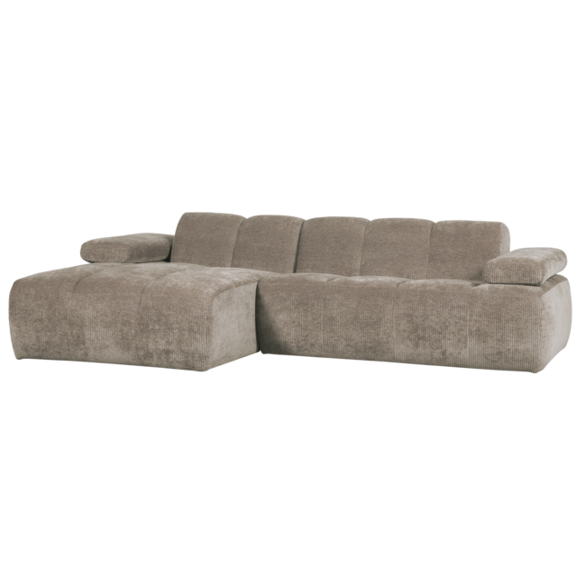Woood Mojo chaise longue bank links ribstof donkerzand