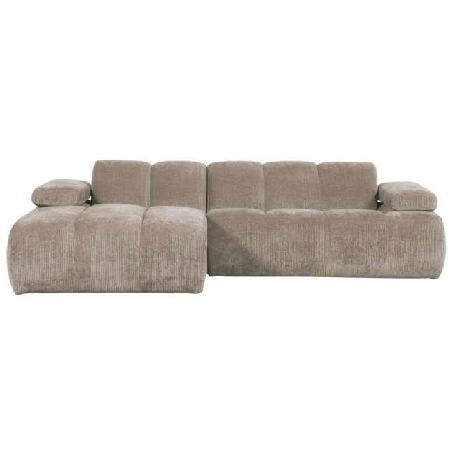 Woood Mojo chaise longue bank links ribstof donkerzand