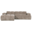 Woood Mojo chaise longue bank links ribstof donkerzand