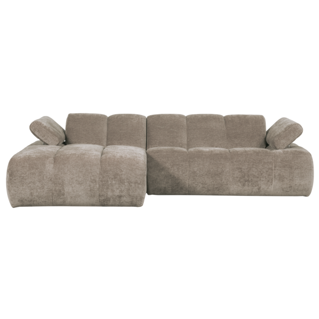 Woood Mojo chaise longue bank links ribstof donkerzand