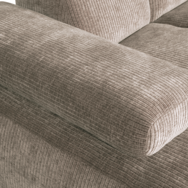Woood Mojo chaise longue bank links ribstof donkerzand