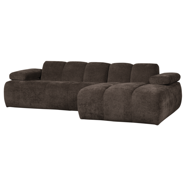 Woood Mojo chaise longue bank rechts ribstof bruin