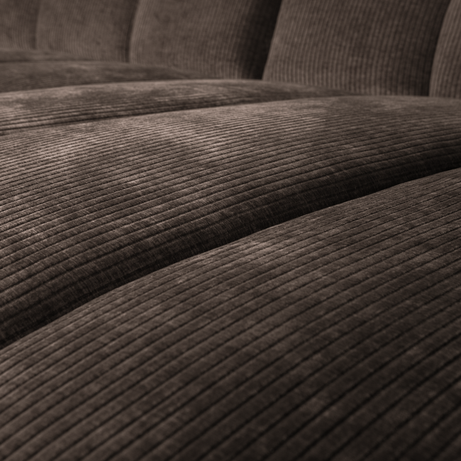 Woood Mojo chaise longue bank rechts ribstof bruin