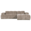 Woood Mojo chaise longue bank rechts ribstof donkerzand