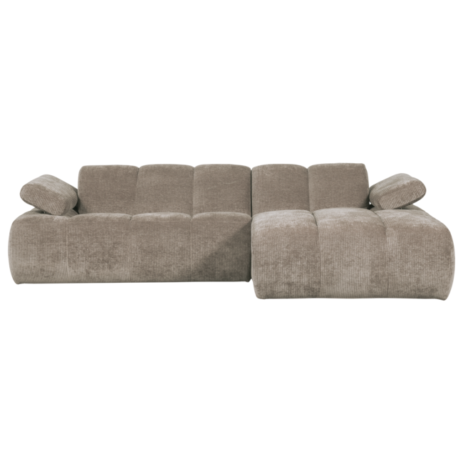 Woood Mojo chaise longue bank rechts ribstof donkerzand