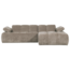 Woood Mojo chaise longue bank rechts ribstof donkerzand