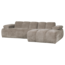 Woood Mojo chaise longue bank rechts ribstof donkerzand