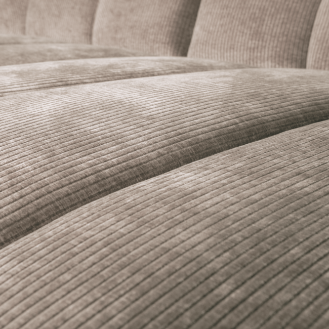 Woood Mojo chaise longue bank rechts ribstof donkerzand