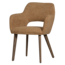 Woood Murat eetkamerstoel geel met houten poot donkerbruin