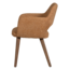 Woood Murat eetkamerstoel geel met houten poot donkerbruin