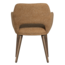 Woood Murat eetkamerstoel geel met houten poot donkerbruin