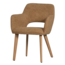 Woood Murat eetkamerstoel geel met houten poot naturel