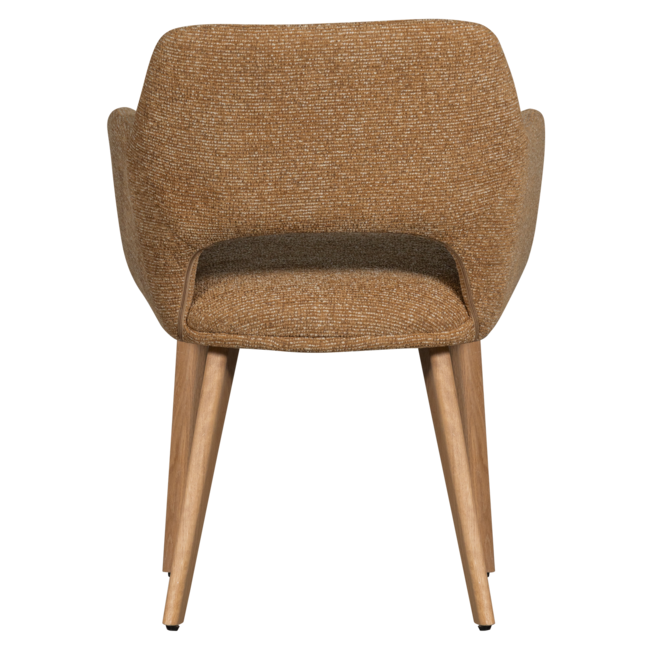 Woood Murat eetkamerstoel geel met houten poot naturel