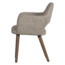 Woood Murat eetkamerstoel naturel met houten poot donkerbruin